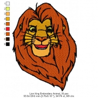 Lion King Embroidery Animal_16